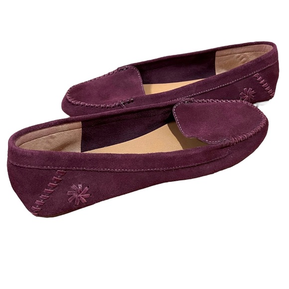 Jack Rogers Burgundy Suede Moccasin Flat Loafers - Picture 3 of 8